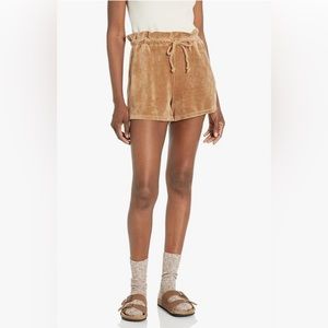 Monrow Paperbag Waist Velour Short